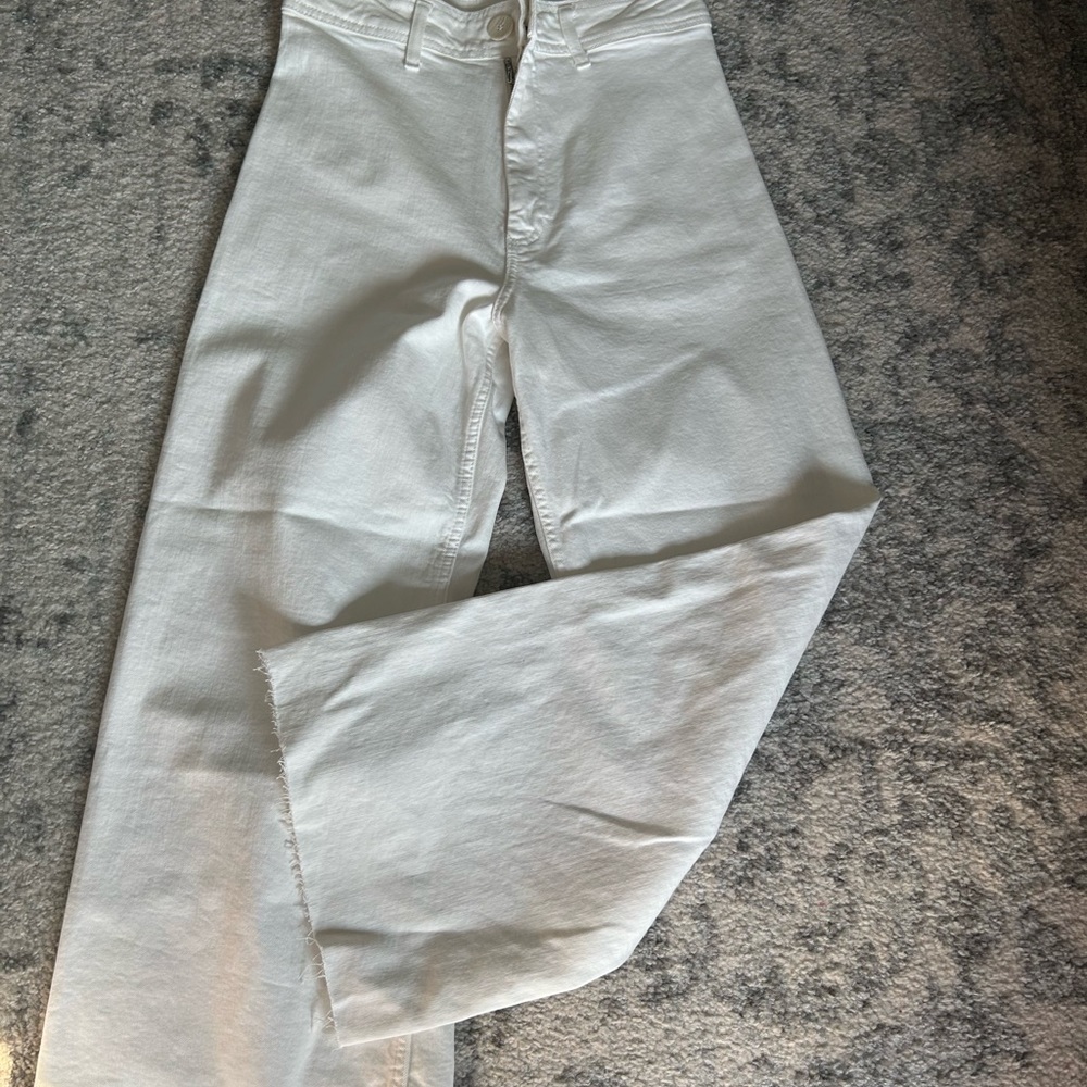 Zara white wide leg jeans